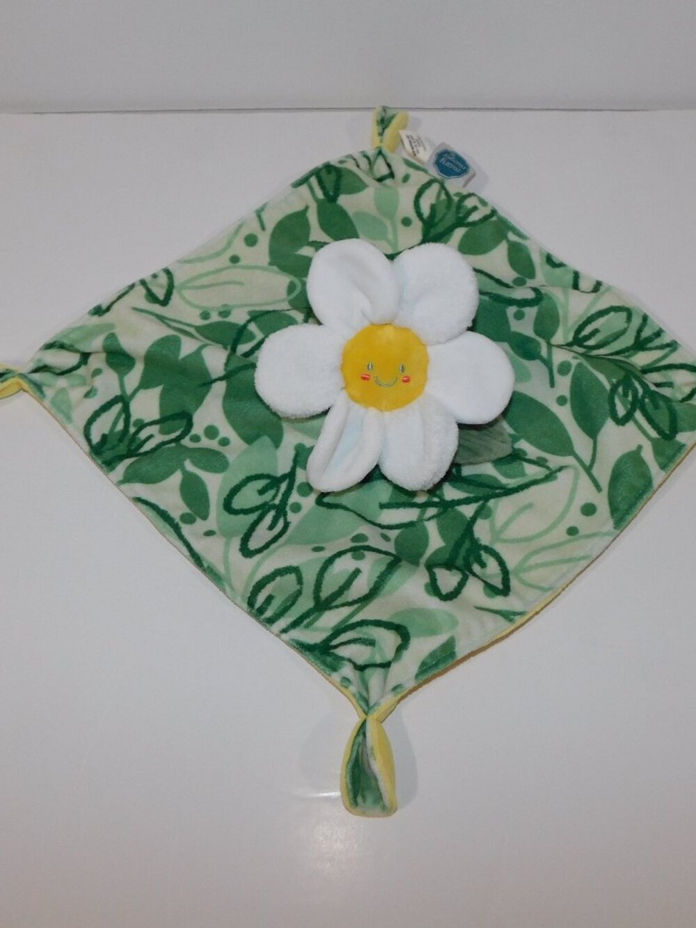 Mary Meyer Daisy Security blanket White Yellow Flower Green  baby Lovey Nunu